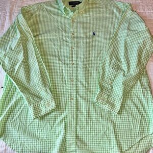 Ralph Lauren golf Men's Green & white Checked Shirt size XL